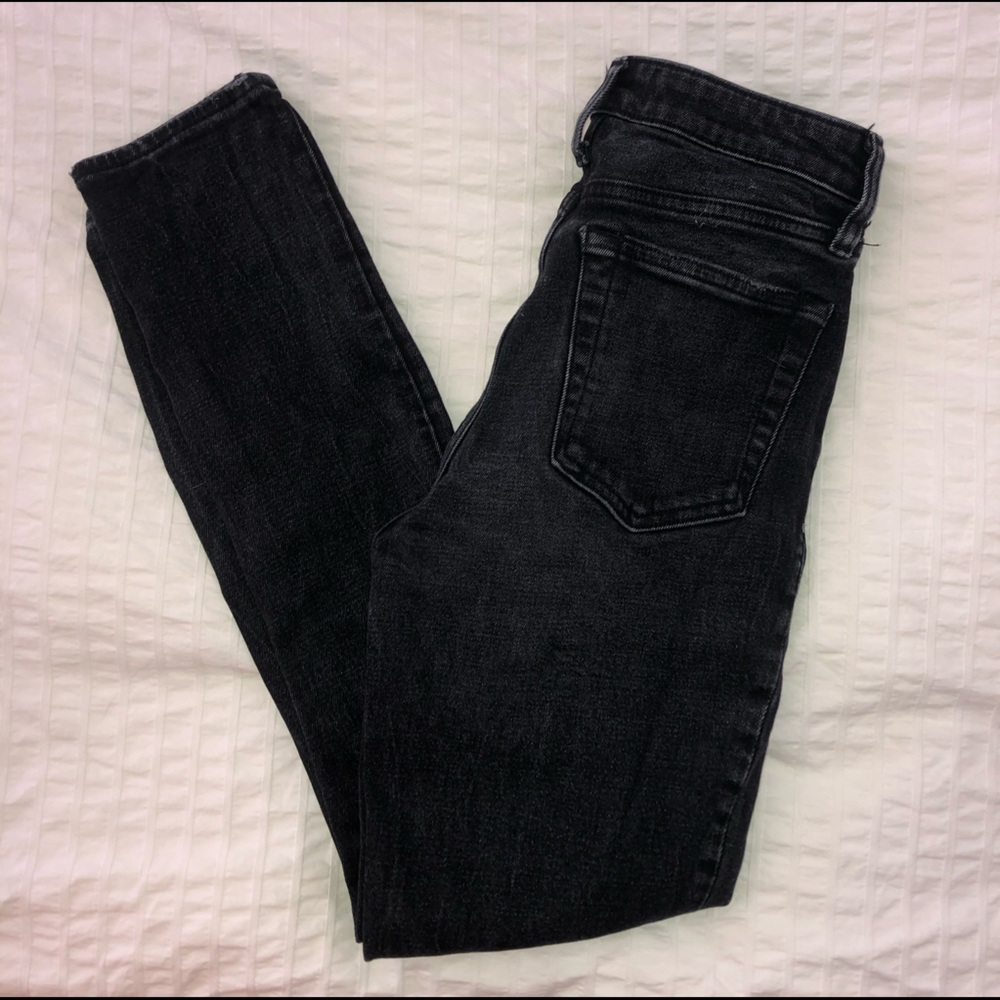 Abercrombie Simone High Rise Slim Black Ripped